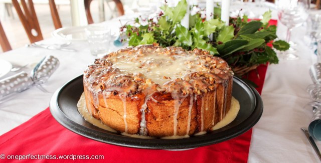 Apple Cinnamon and Walnut Scrolls One Perfect Mess easy recipe Christmas bread vanilla icing frosting overnight 1