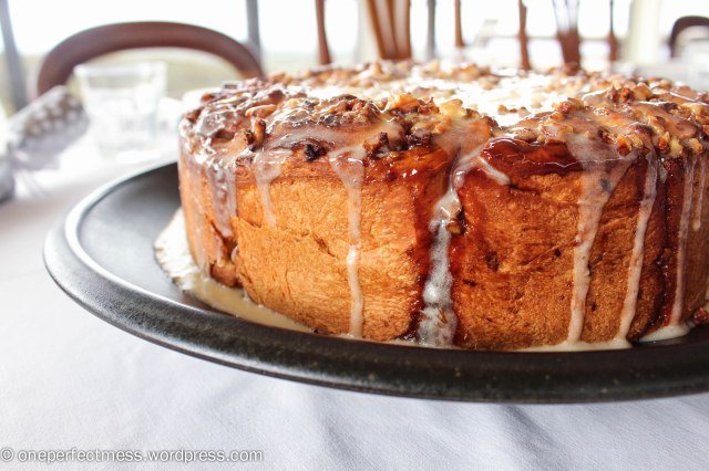 Apple Cinnamon and Walnut Scrolls One Perfect Mess easy recipe Christmas bread vanilla icing frosting overnight 3