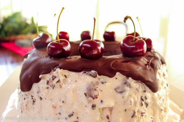 Chocolate, Cherry and Coconut Ice Cream Wreath recipe One Perfect Mess 3