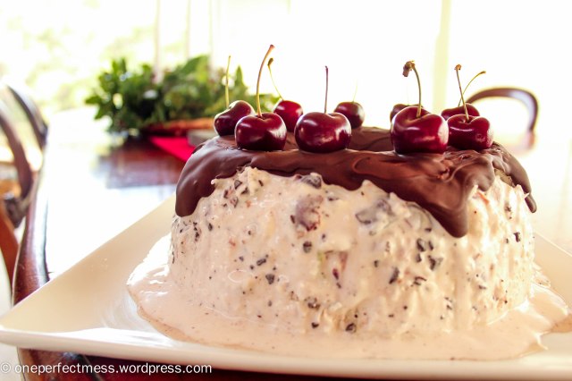 Chocolate, Cherry and Coconut Ice Cream Wreath recipe One Perfect Mess 4