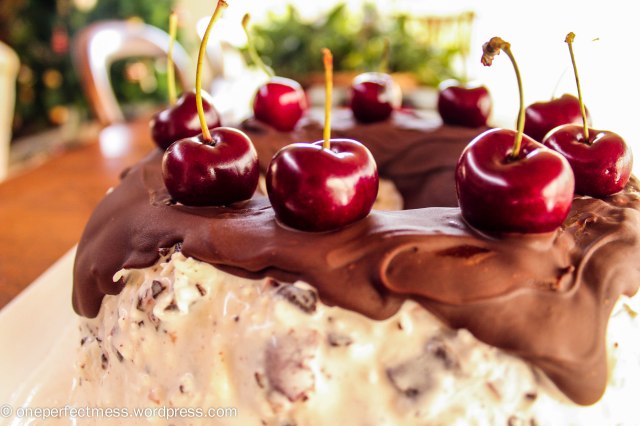 Chocolate, Cherry and Coconut Ice Cream Wreath recipe One Perfect Mess 5