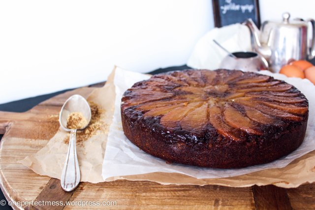 Caramelised Pear and Ginger Upside Down Cake Recipe One Perfect Mess 2