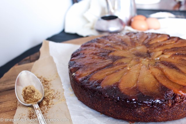 Caramelised Pear and Ginger Upside Down Cake Recipe One Perfect Mess 3