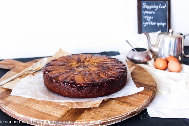 Caramelised Pear and Ginger Upside Down Cake Recipe One Perfect Mess 6