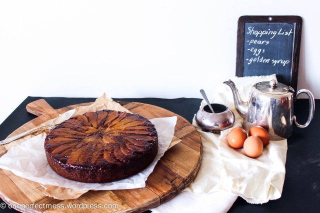 Caramelised Pear and Ginger Upside Down Cake Recipe One Perfect Mess 7