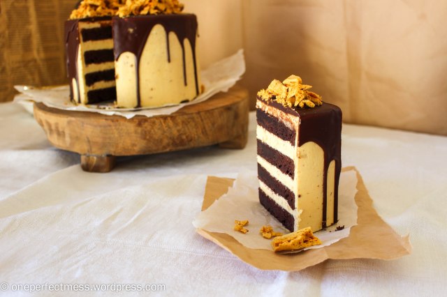 Honeycomb and Chocolate Four Layer Celebration Cake Recipe One Perfect Mess 10