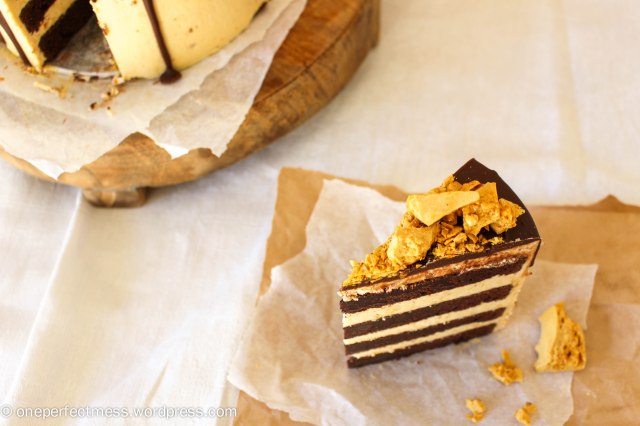 Honeycomb and Chocolate Four Layer Celebration Cake Recipe One Perfect Mess 13