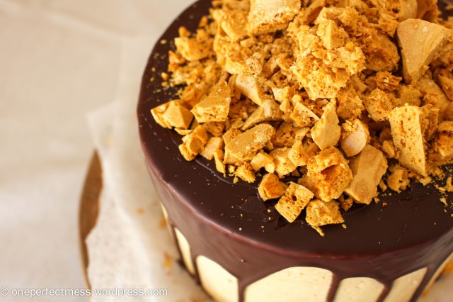Honeycomb and Chocolate Four Layer Celebration Cake Recipe One Perfect Mess 4
