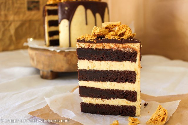 Honeycomb and Chocolate Four Layer Celebration Cake Recipe One Perfect Mess 9