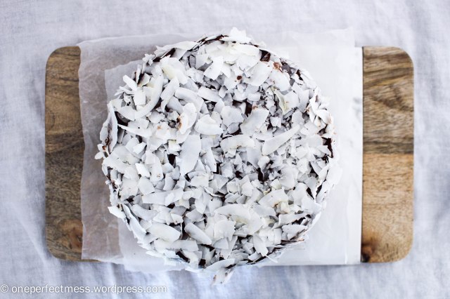 Triple Layered Chocolate and Coconut Cake recipe One Perfect Mess 2