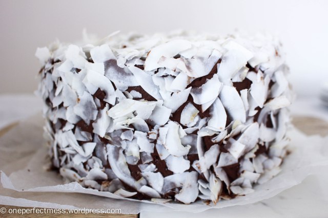 Triple Layered Chocolate and Coconut Cake recipe One Perfect Mess 3