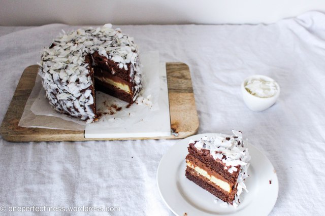 Triple Layered Chocolate and Coconut Cake recipe One Perfect Mess 8