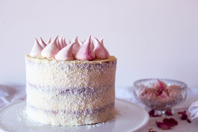 Raspberry, Coconut and White Chocolate Celebration Cake recipe One Perfect Mess 2