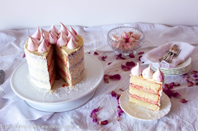 Raspberry, Coconut and White Chocolate Celebration Cake recipe One Perfect Mess 4