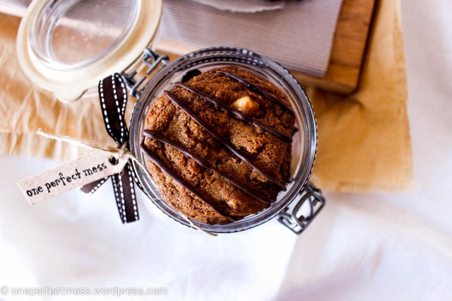 Salted Peanut Brittle Cookies with a Dark Chocolate Drizzle One Perfect Mess recipe 3