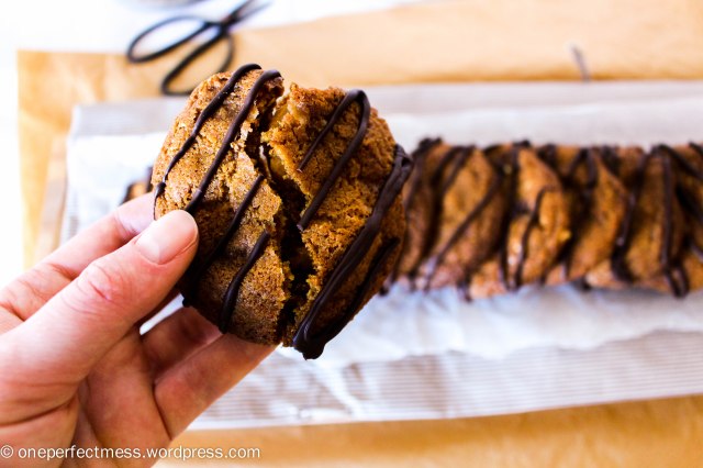 Salted Peanut Brittle Cookies with a Dark Chocolate Drizzle One Perfect Mess recipe 5