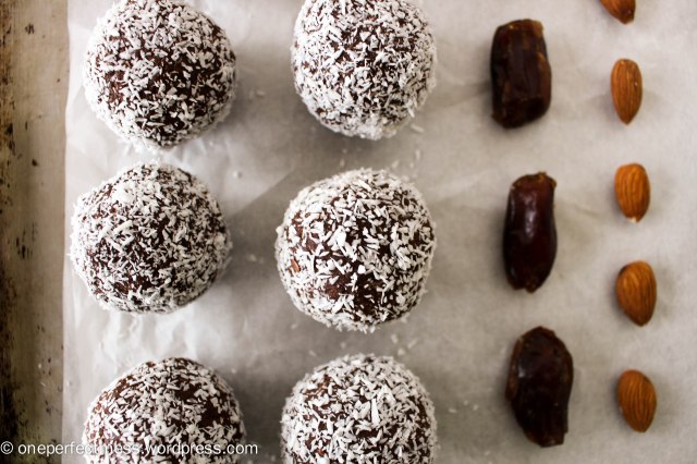 Almond, Coconut, Chocolate and Date Protein Bliss Balls recipe One Perfect Mess 8