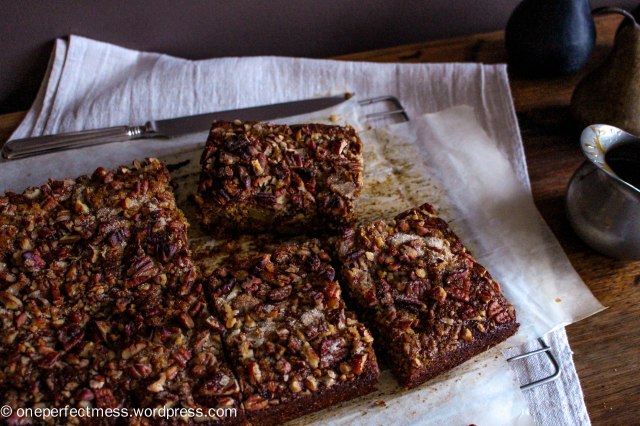 Sticky Date and Pear Toffee Pudding with Pecans and Warm Butterscotch Caramel Toffee Sauce recipe One Perfect Mess 9