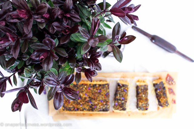 Dark Chocolate Ganache and Macadamia Tart with Violet Macadamia Praline honey salted recipe One Perfect Mess 7