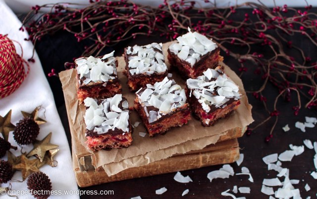Cherry Chocolate and Coconut Slice recipe One Perfect Mess Cherry Ripe cherries easy Christmas fudge 2
