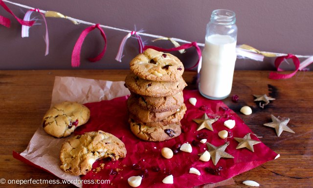 Cranberry, Macadamia Nut and White Chocolate Cookies One Perfect Mess recipe biscuits easy chewy crunchy Christmas baking moist 11