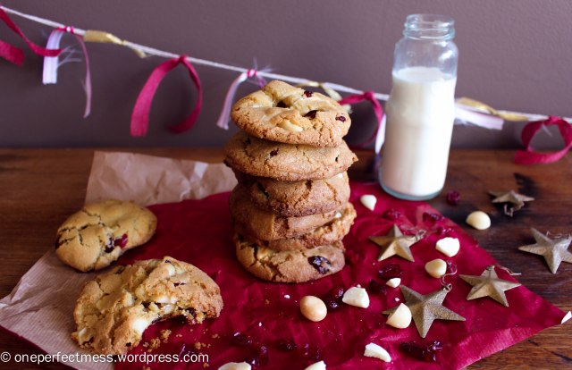 Cranberry, Macadamia Nut and White Chocolate Cookies One Perfect Mess recipe biscuits easy chewy crunchy Christmas baking moist 7