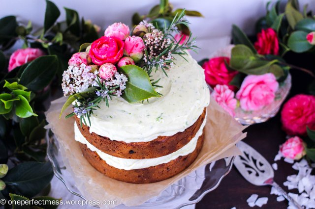Carrot and Coconut Cake with Lime Cream Cheese Frosting recipe One Perfect Mess blog easy simple baking layer celebration gluten free dairy free wheat free healthy fresh flowers naked cake 5